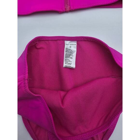 Good American Women's Fuchsia Pink Bikini Top XS/0 & High Rise Bottoms M/2 NWT - Picture 6 of 16